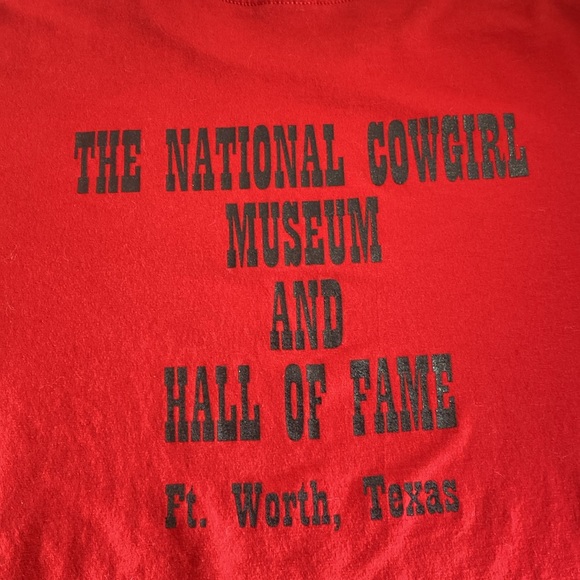 Women’s Large EUC Red Tad Lucas Cowgirl Long Sleeve T Shirt Jerzees - Picture 5 of 9